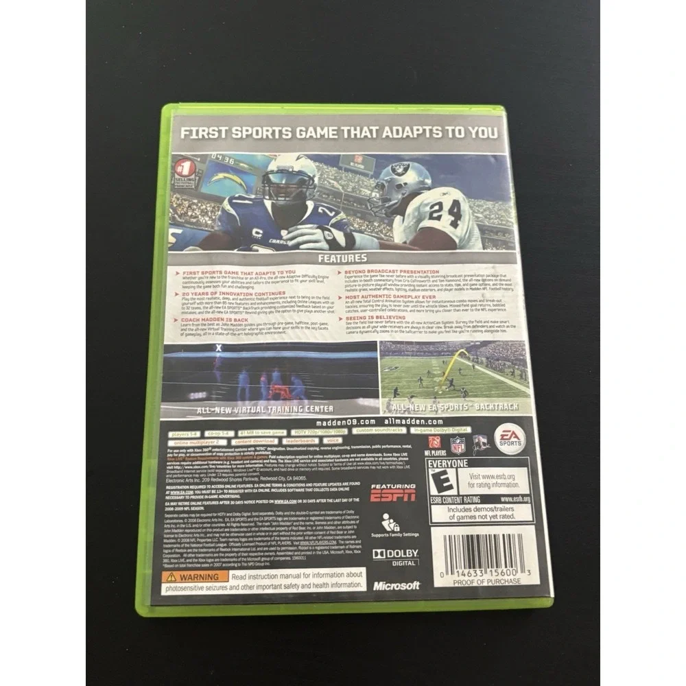 Madden‎ NFL 09 (Microsoft Xbox 360, 2008)